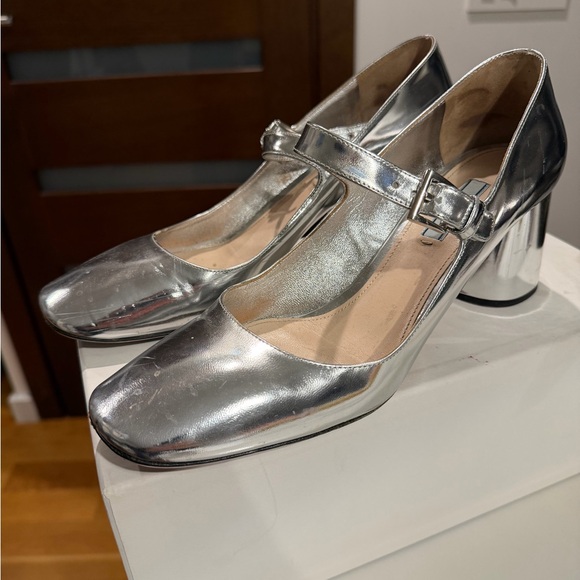 Prada 💌 Silver Mary Janes - Picture 2 of 9